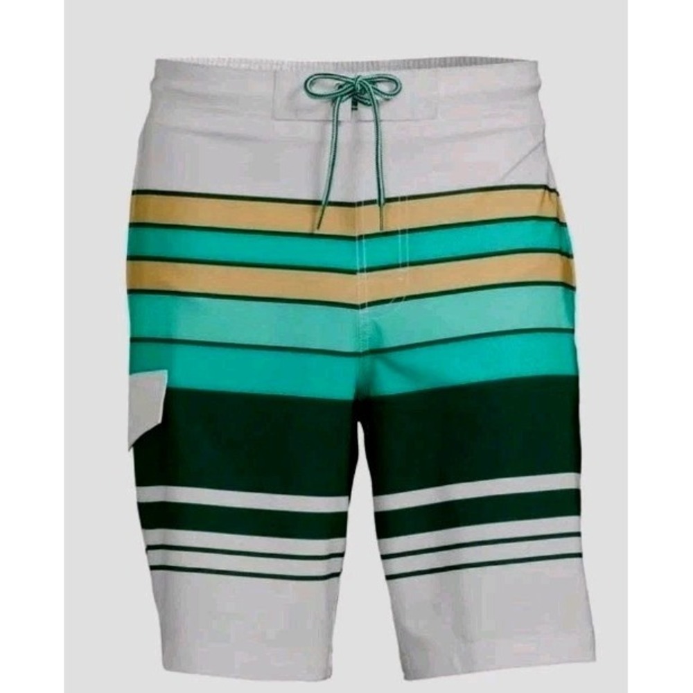 NEW George Men's XL 40-42 At the Knee Board Swim Shorts 9" Inseam UPF‎ 50+ NWT